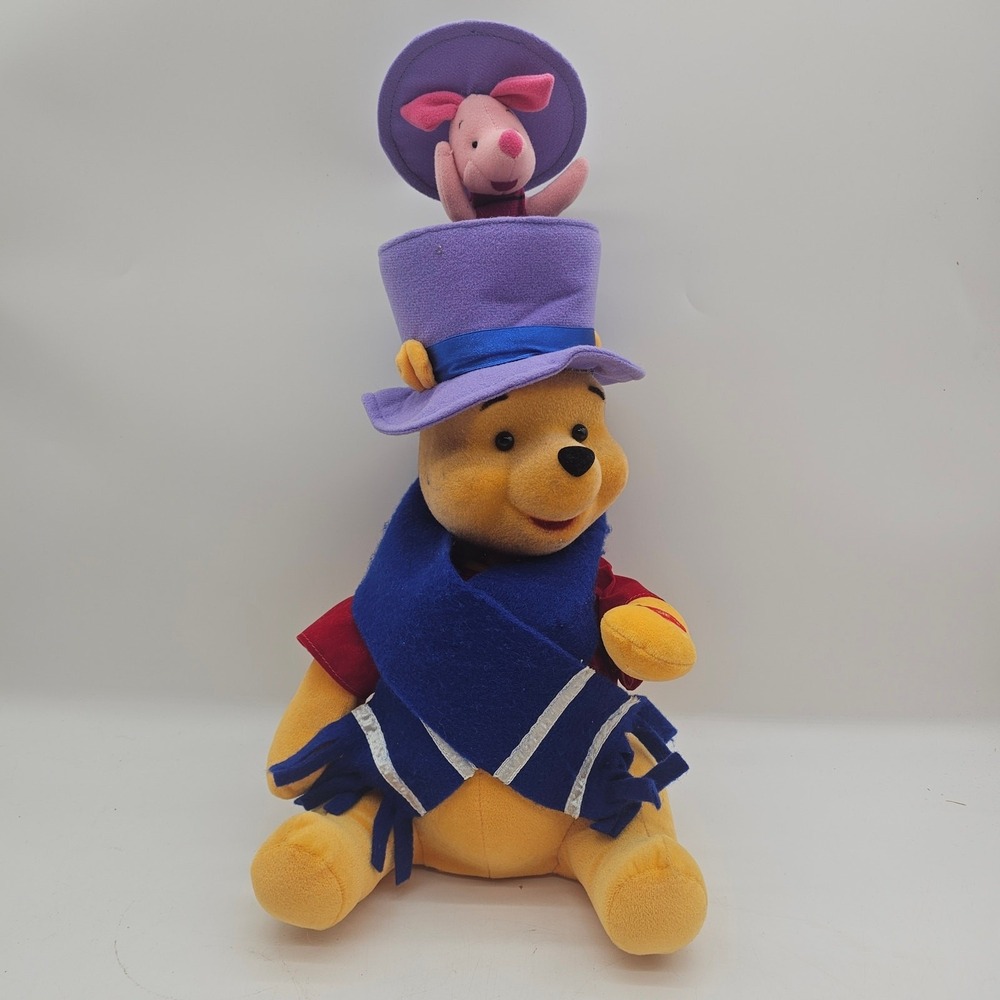 TELCO Vintage Pooh with Piglet, Rises From Under Hat Animated Figure Box tested